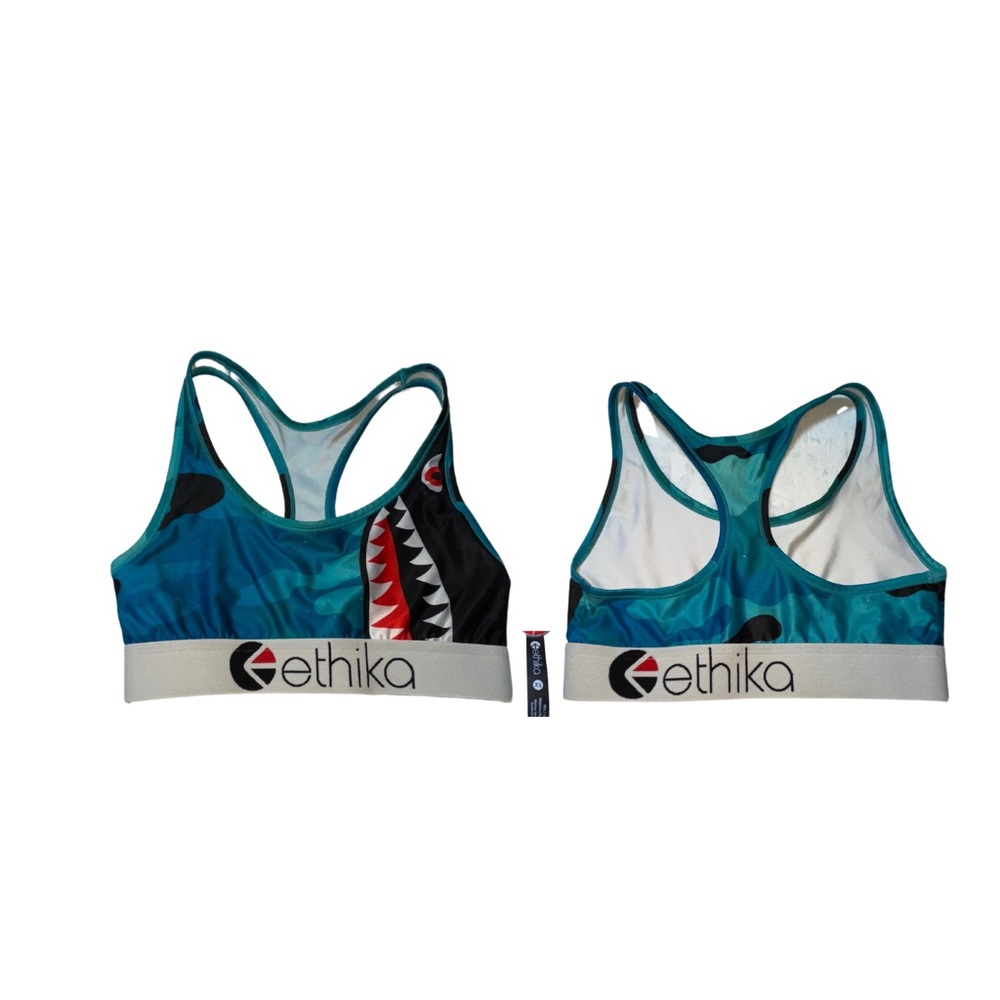 Ethika Teal and Black Sports Bra